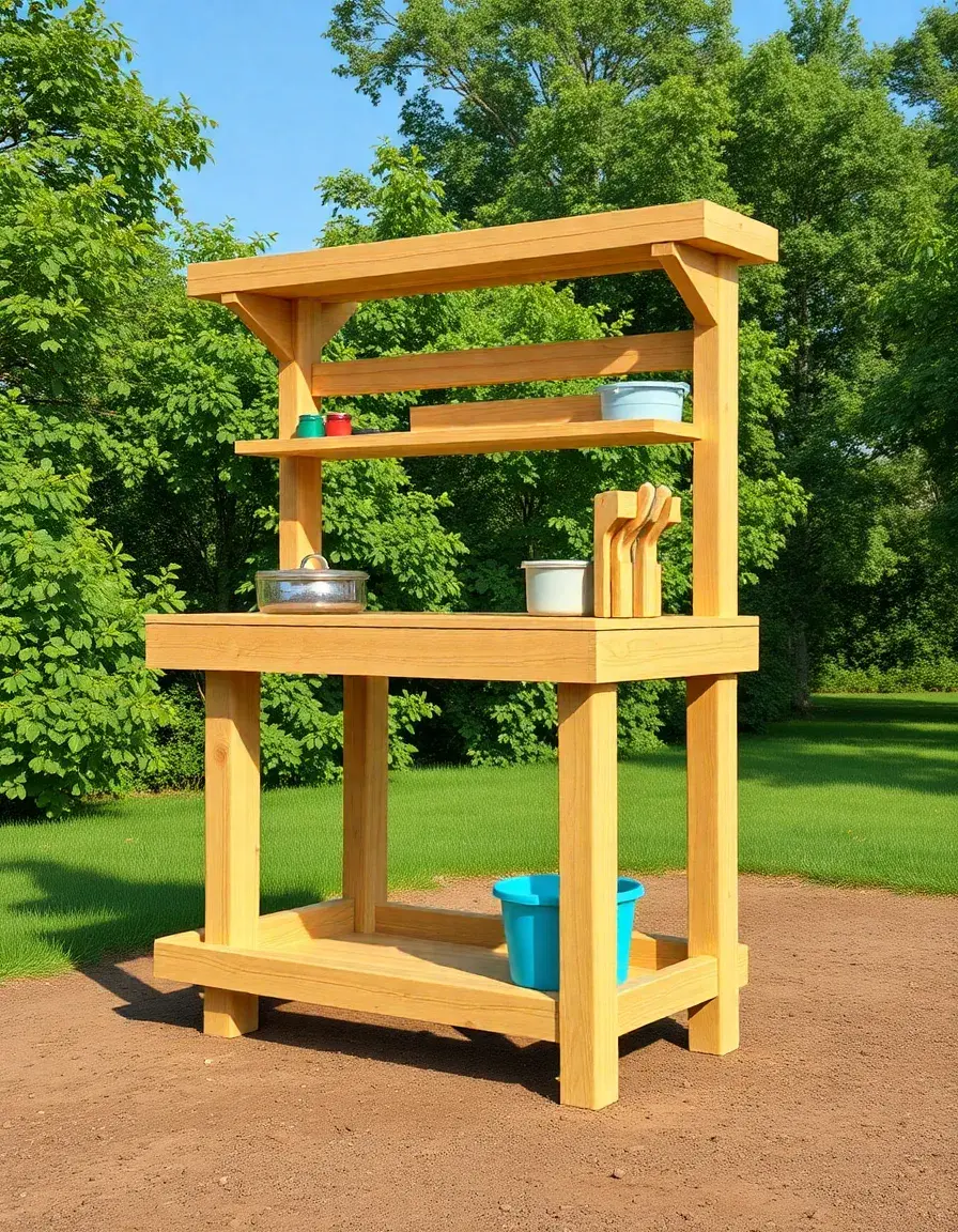 Elevated Mud Kitchen Stand for toddlers