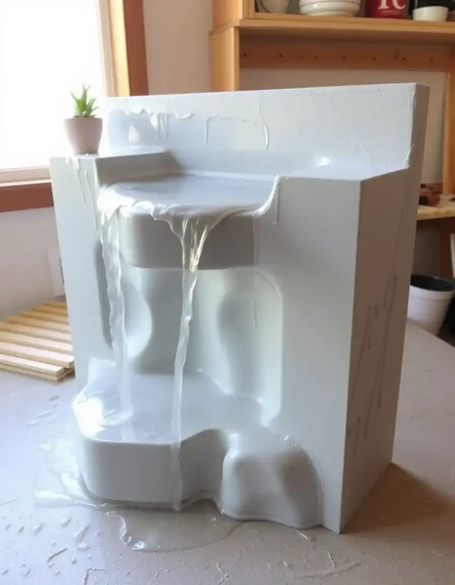 DIY concrete waterfall countertop mold kit