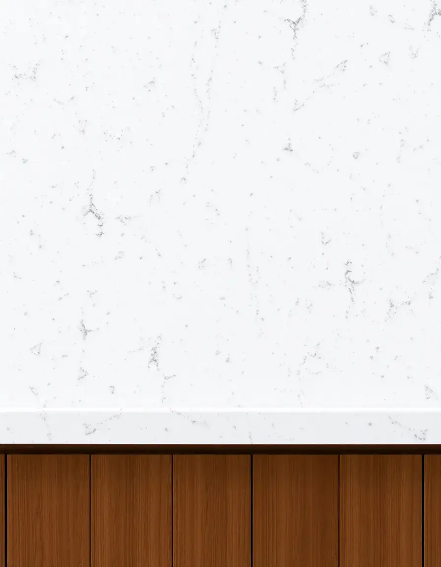 Lightly textured white quartz surface for grip
