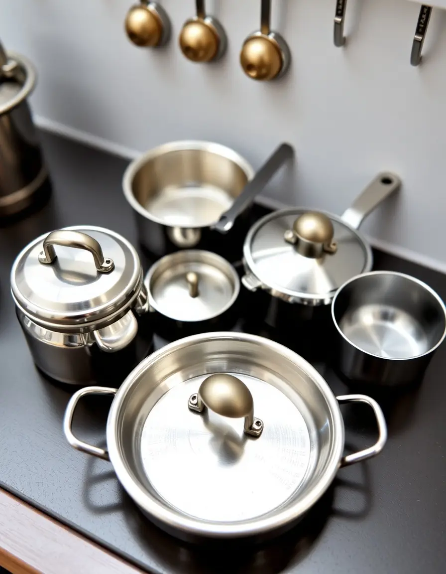 Metal Kids Kitchen Pots and Pans
