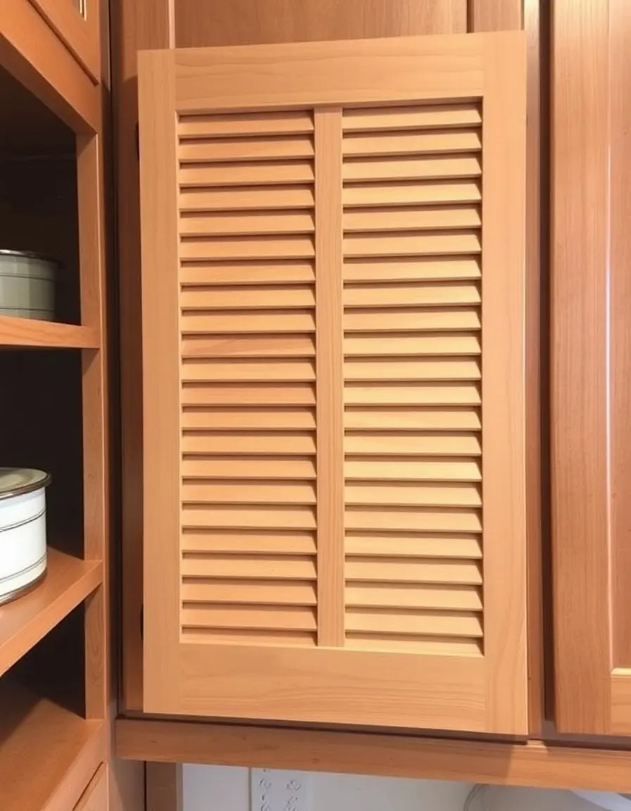 Wooden Louvered Kitchen Cabinet Door