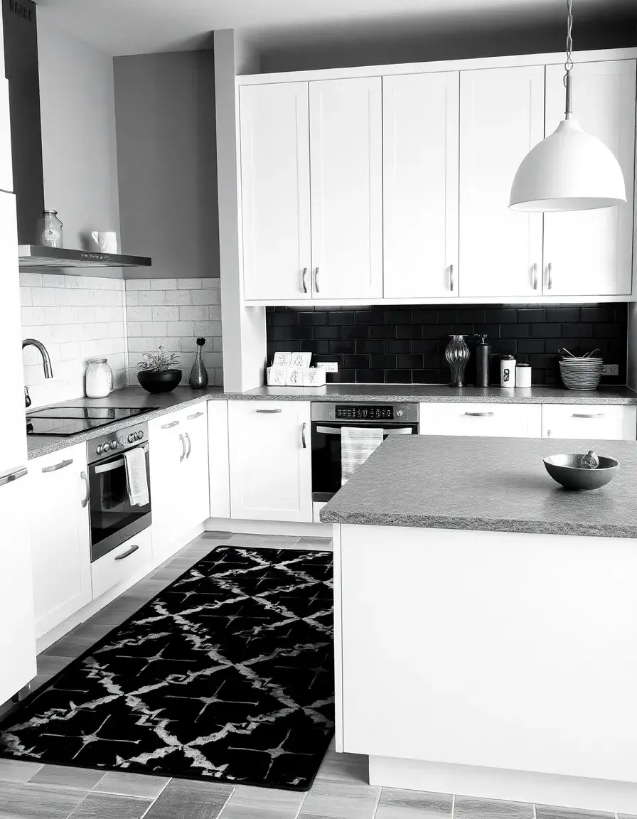 Monochrome Kitchen Mat