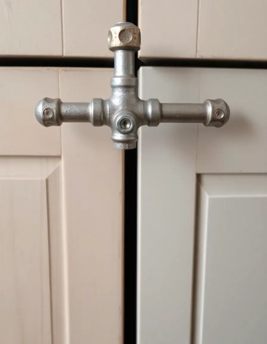 Rustic Industrial Pipe Kitchen Cupboard Handle