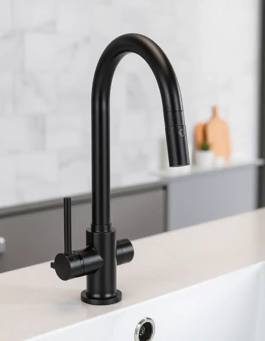 Matte black touchless sensor kitchen faucet motion activated