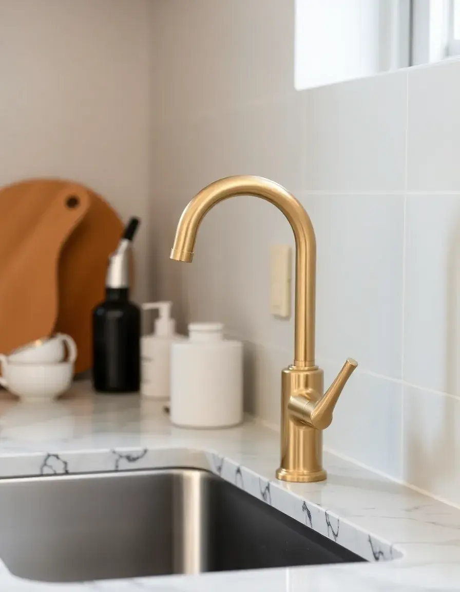 Compact bar prep kitchen faucet gold finish