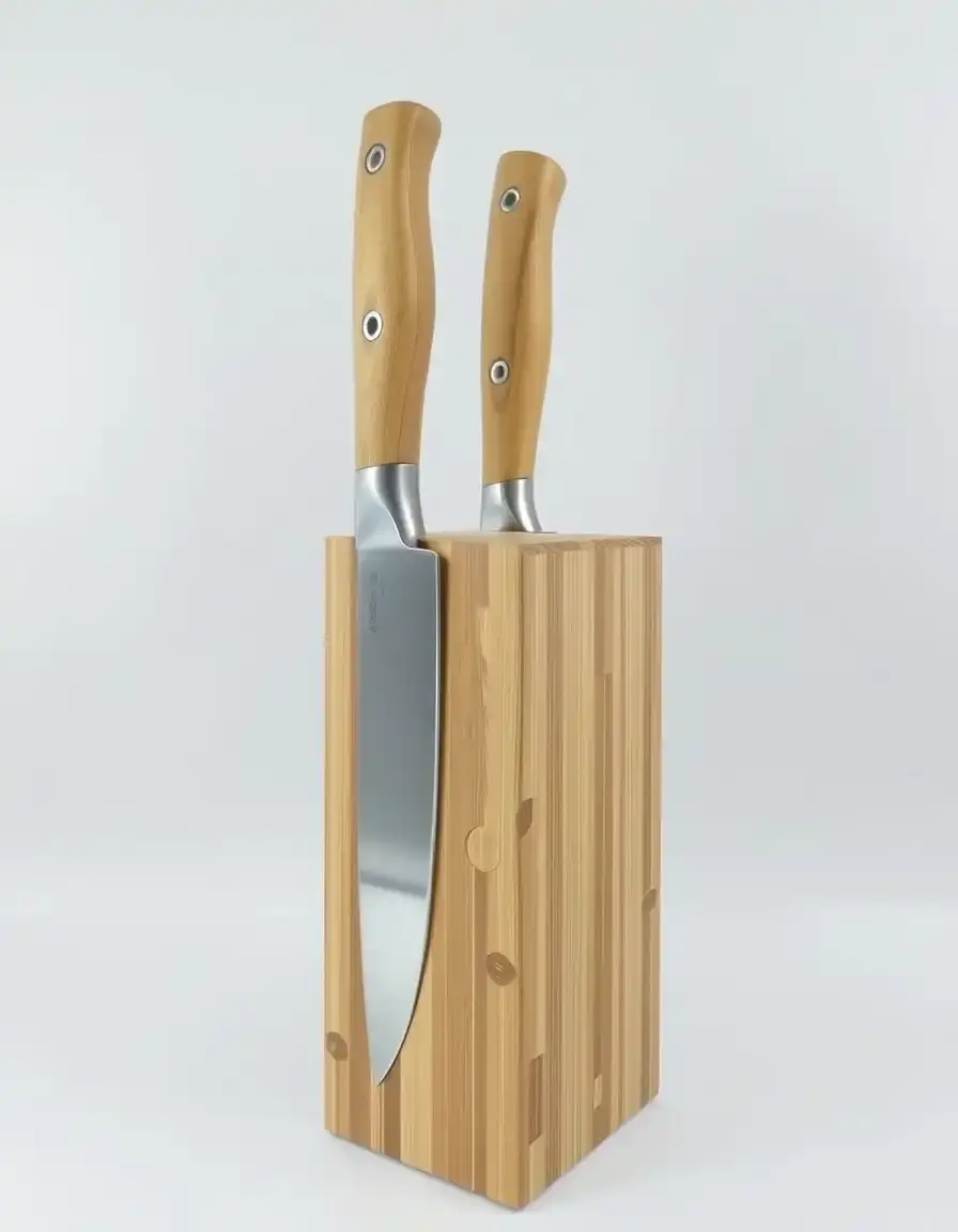 Bamboo knife block