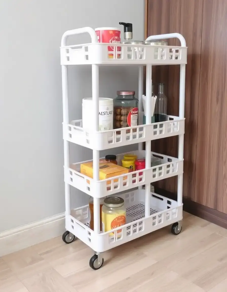 Lightweight Plastic Kitchen Trolley Organizer