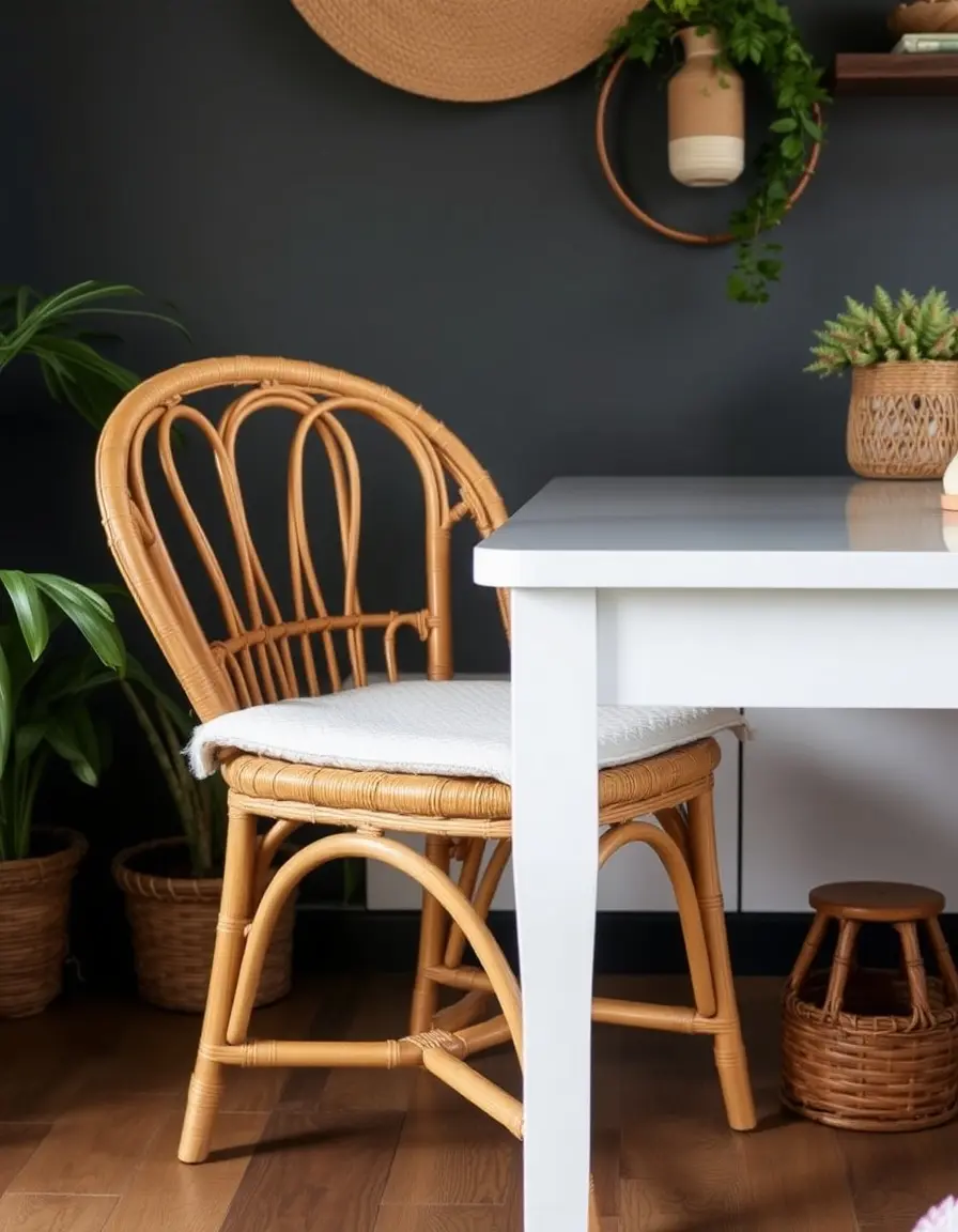 Rattan Kitchen Chair Bohemian Style