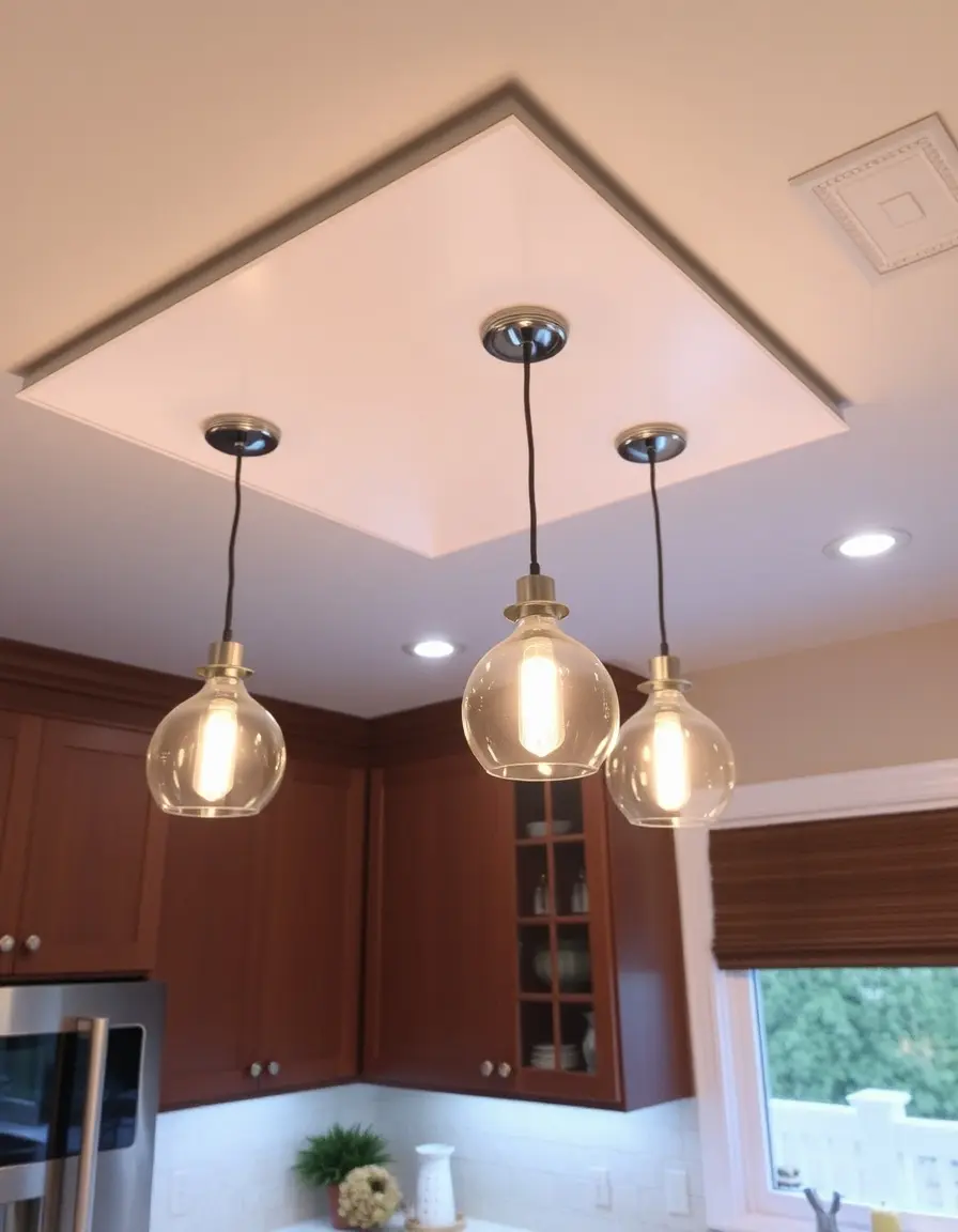 Complete kitchen pendant lighting kit with canopy