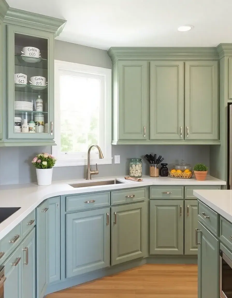 Matte Sage Green Kitchen Cabinet Paint