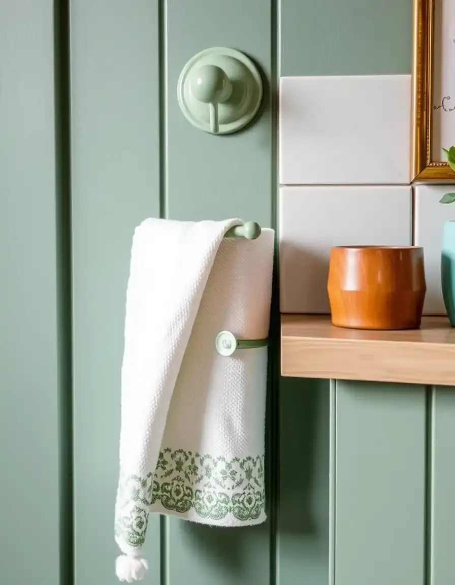 Sage Green Kitchen Towel Holder