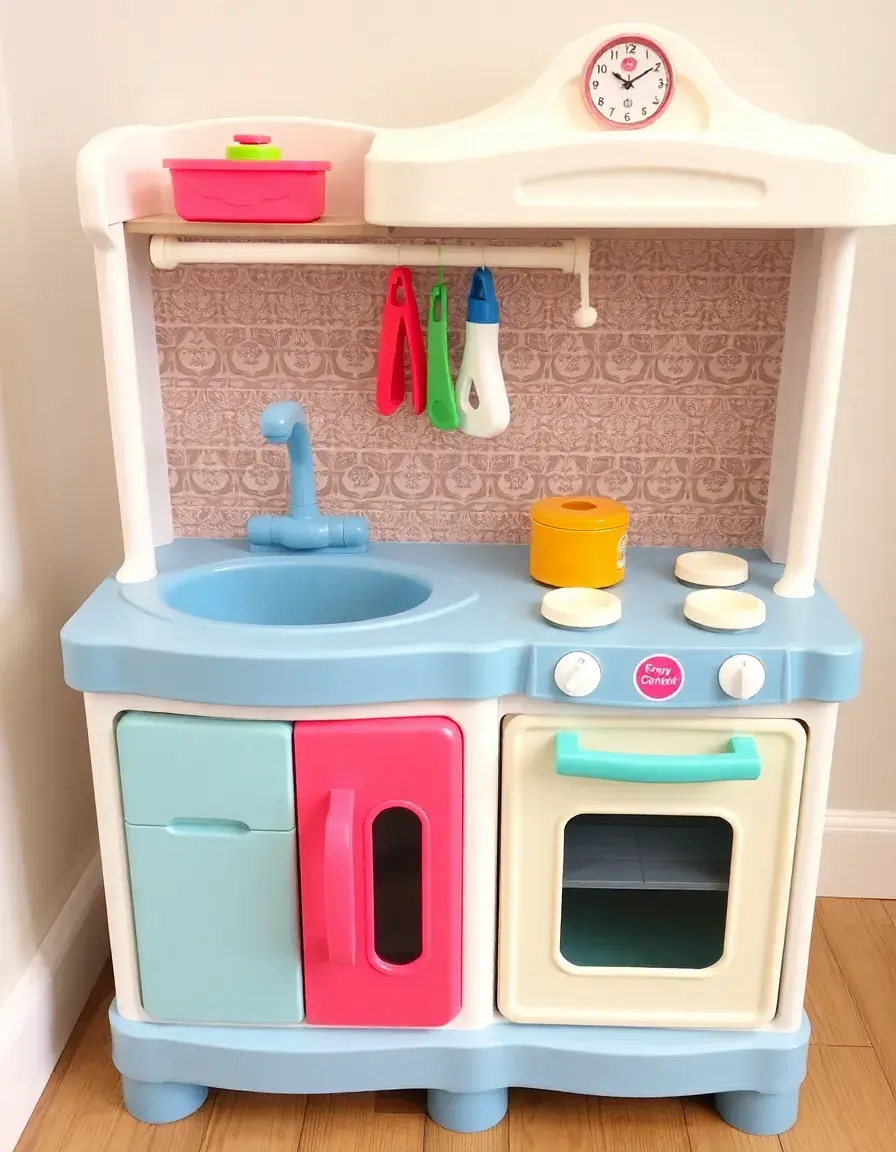 Plastic Toy Kitchen Playset with sink and stove
