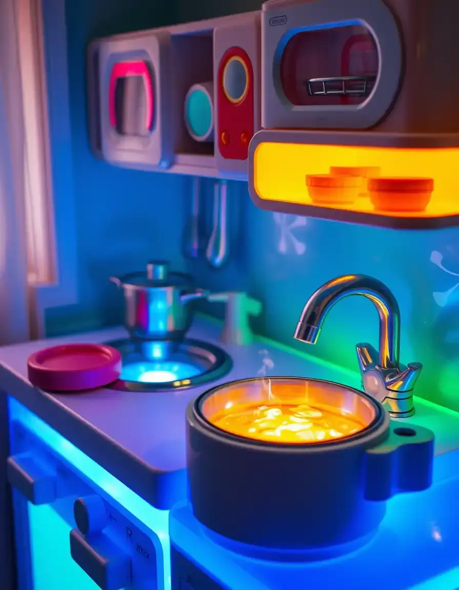 Interactive Play Kitchen with Sounds and boiling water effect