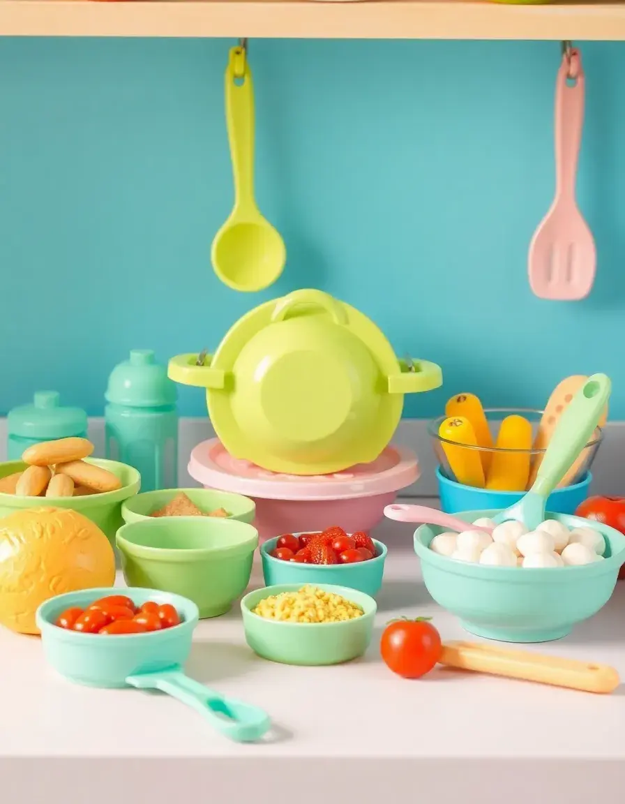 Role Play Kitchen Accessories Set with utensils and food
