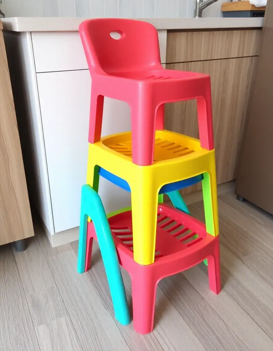 Plastic Kitchen Stool Stackable