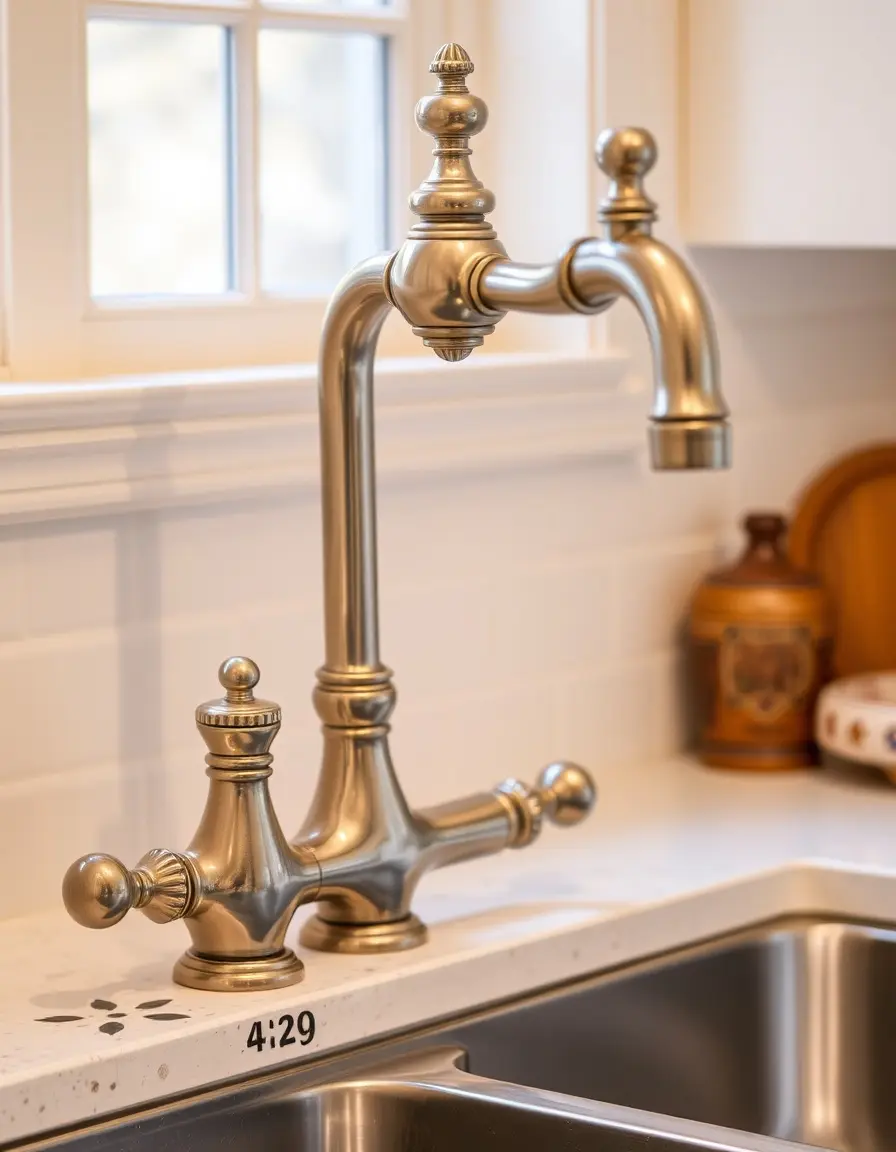 Traditional bridge kitchen faucet vintage style