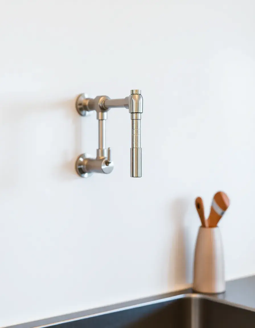 Articulating pot filler kitchen faucet wall