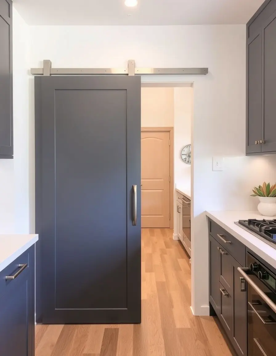 Smooth sliding door track for closed kitchen
