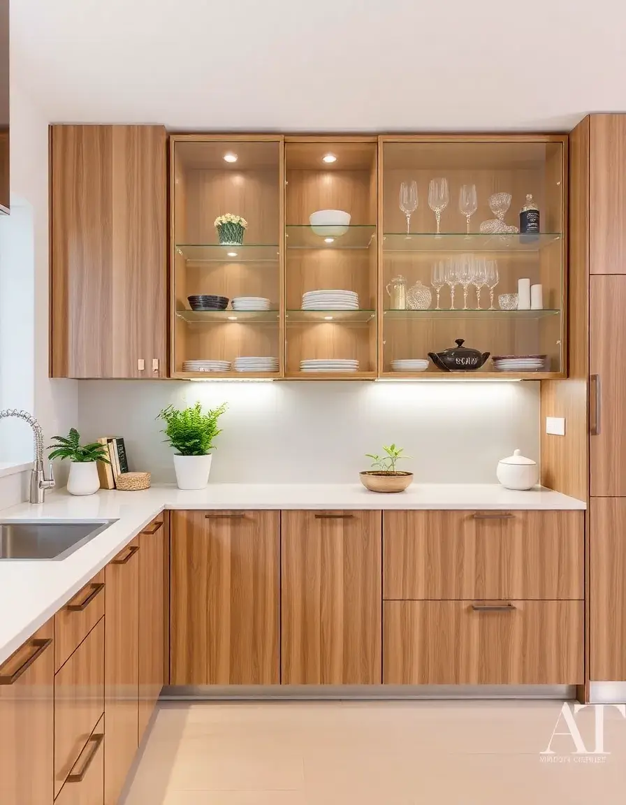 Glass Door Kitchen Cabinet Design
