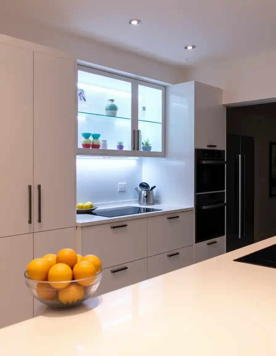 LED Lit Kitchen Cabinet Design