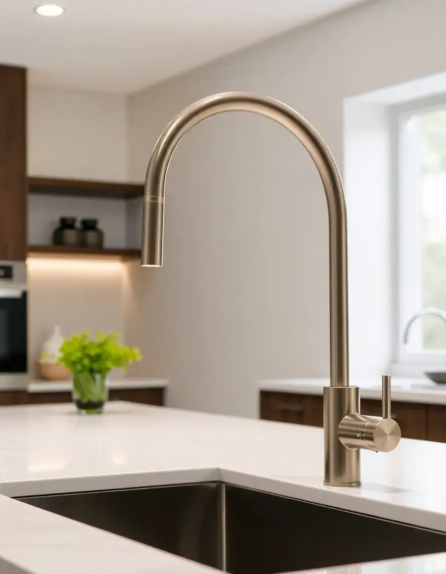 Modern Arc Kitchen Faucet with Sprayer