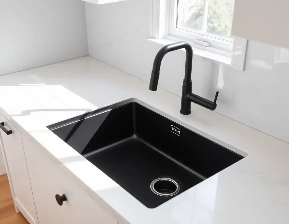 black kitchen sink