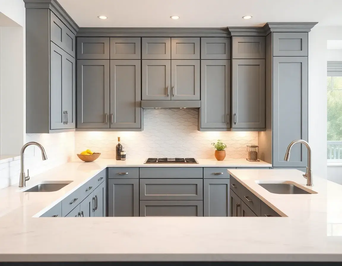 gray kitchen cabinets