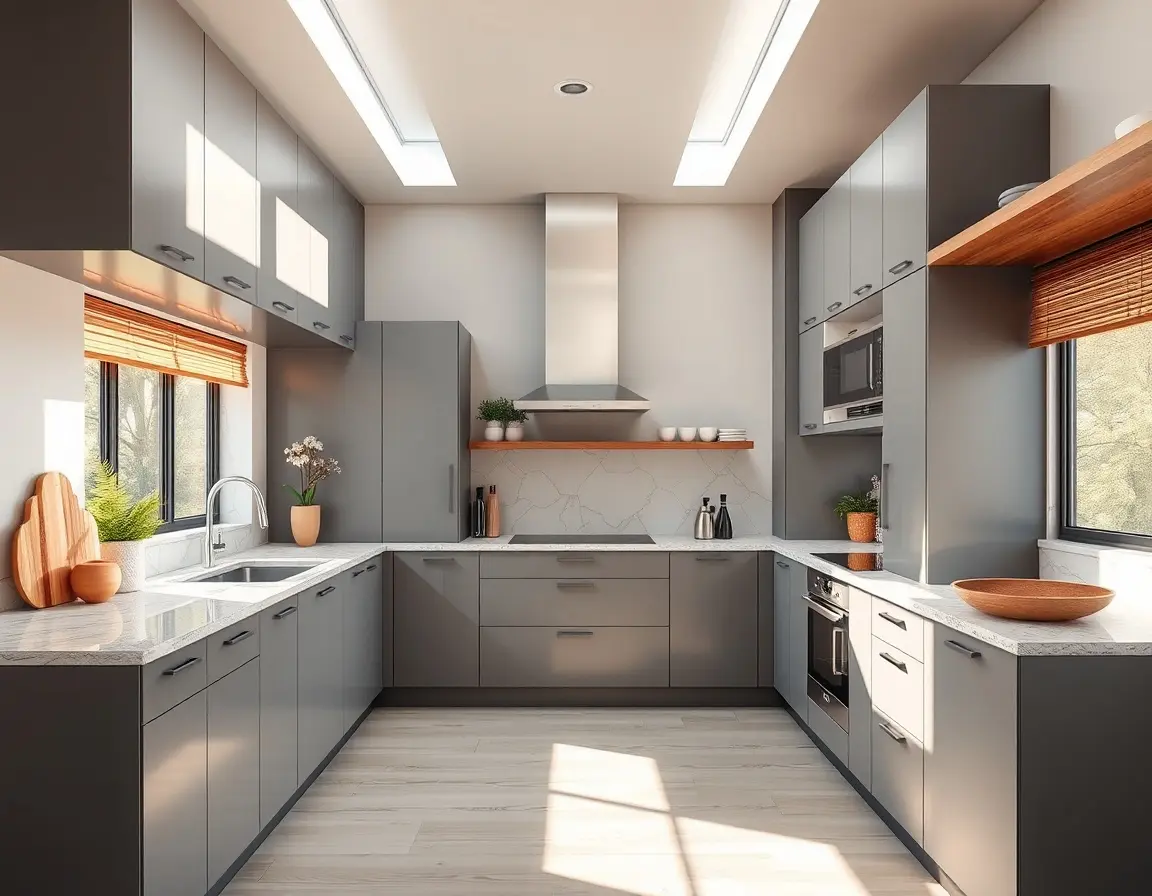 grey kitchen cabinets
